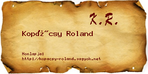 Kopácsy Roland névjegykártya