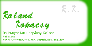 roland kopacsy business card