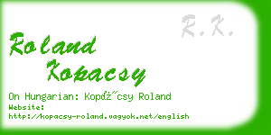 roland kopacsy business card